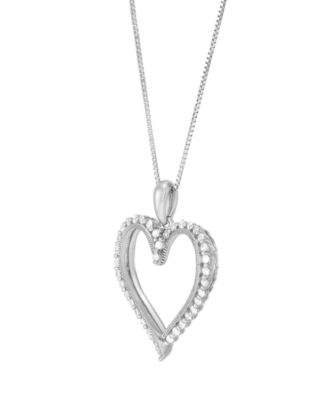 Diamond Heart Pendant Necklace (1/4 ct. t.w.) in 10k White Gold