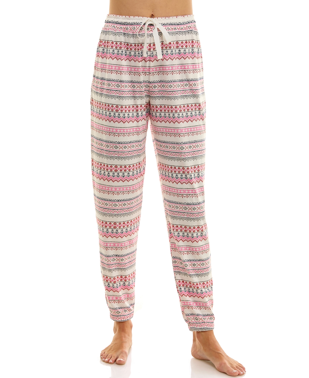 Roudelain Women's Printed Contrast Waistband Joggers