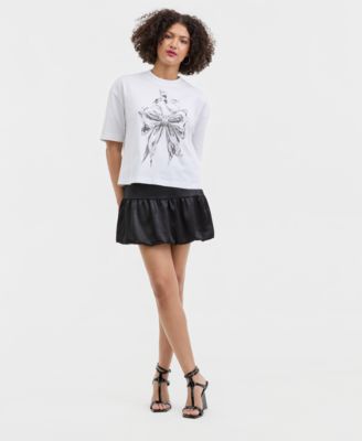 Women's Short-Sleeve Chrome Bow Crewneck T-Shirt