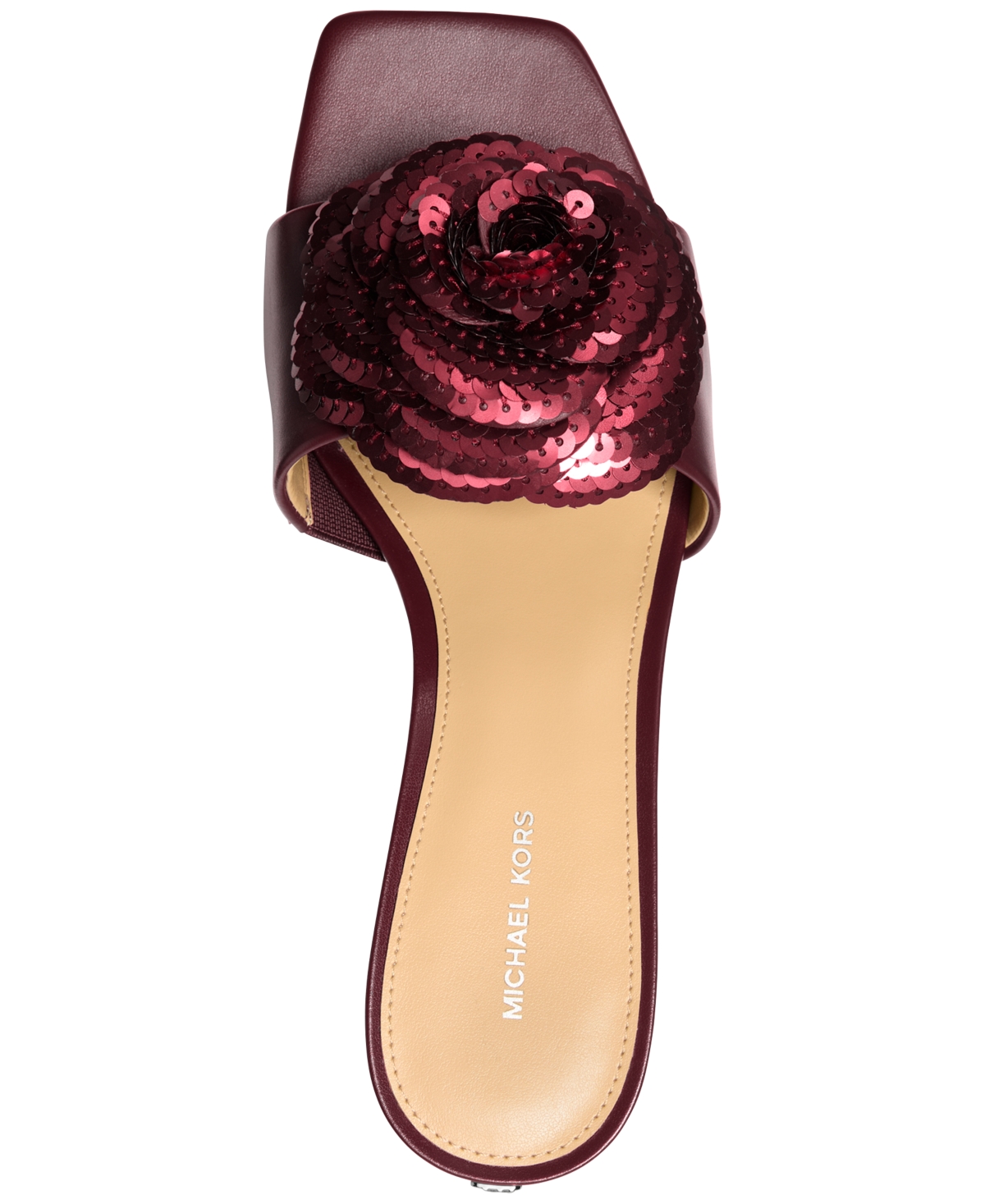 Michael Kors Michael  Women's Elodie Slip-on Mule Sandals In Burgundy