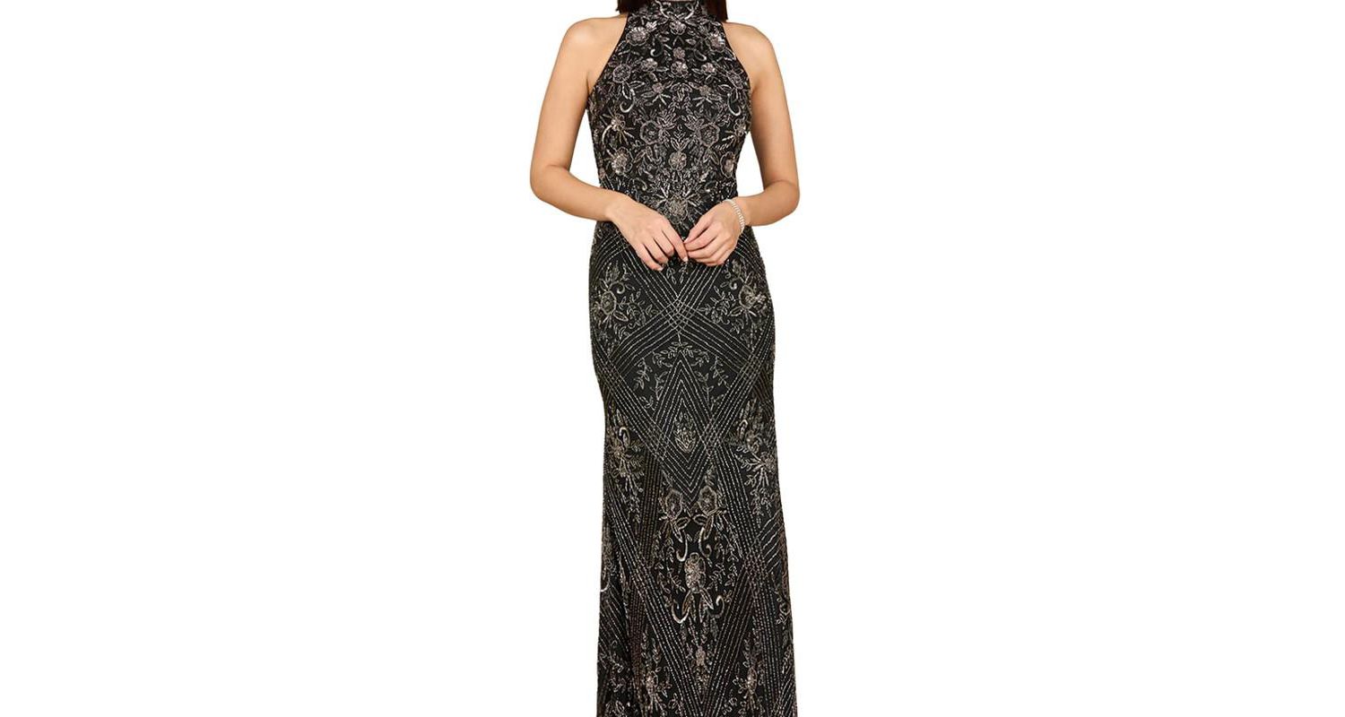 Women's Halter Neck Beaded Dress
