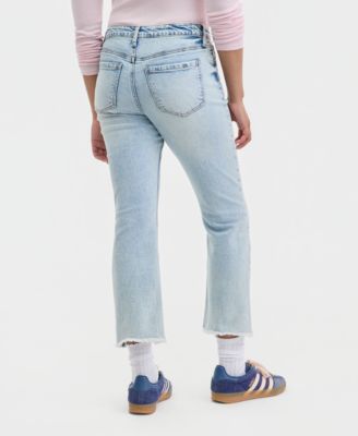 Juniors' Mid-Rise Cropped Kick-Flare Jeans