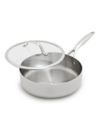 GreenPan - Valencia Pro Stainless Steel Uncoated 5-Quart Saut&eacute; Pan with Lid