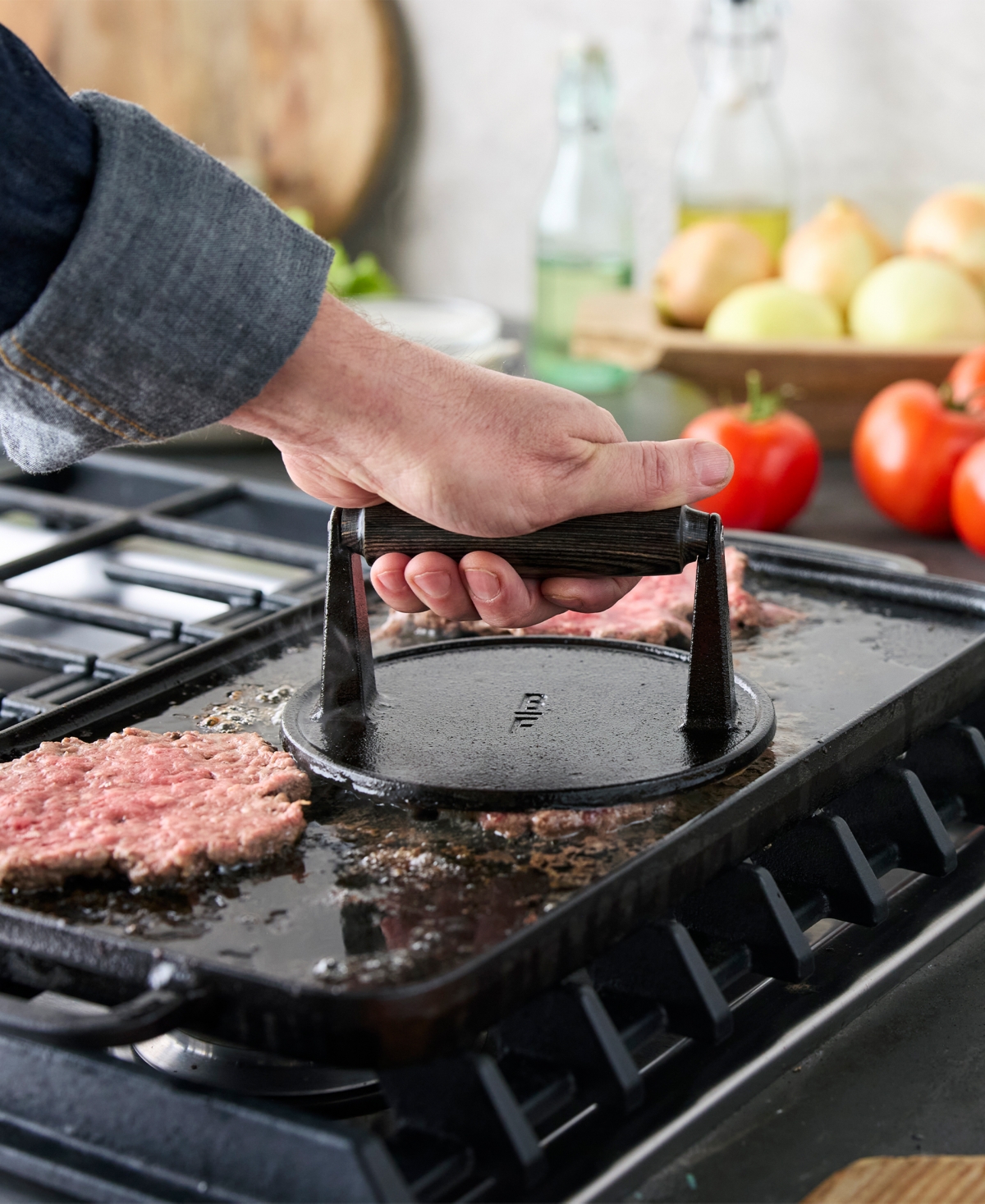 GreenPan Bobby Flay Cast Iron 6.5" Round Grill Press