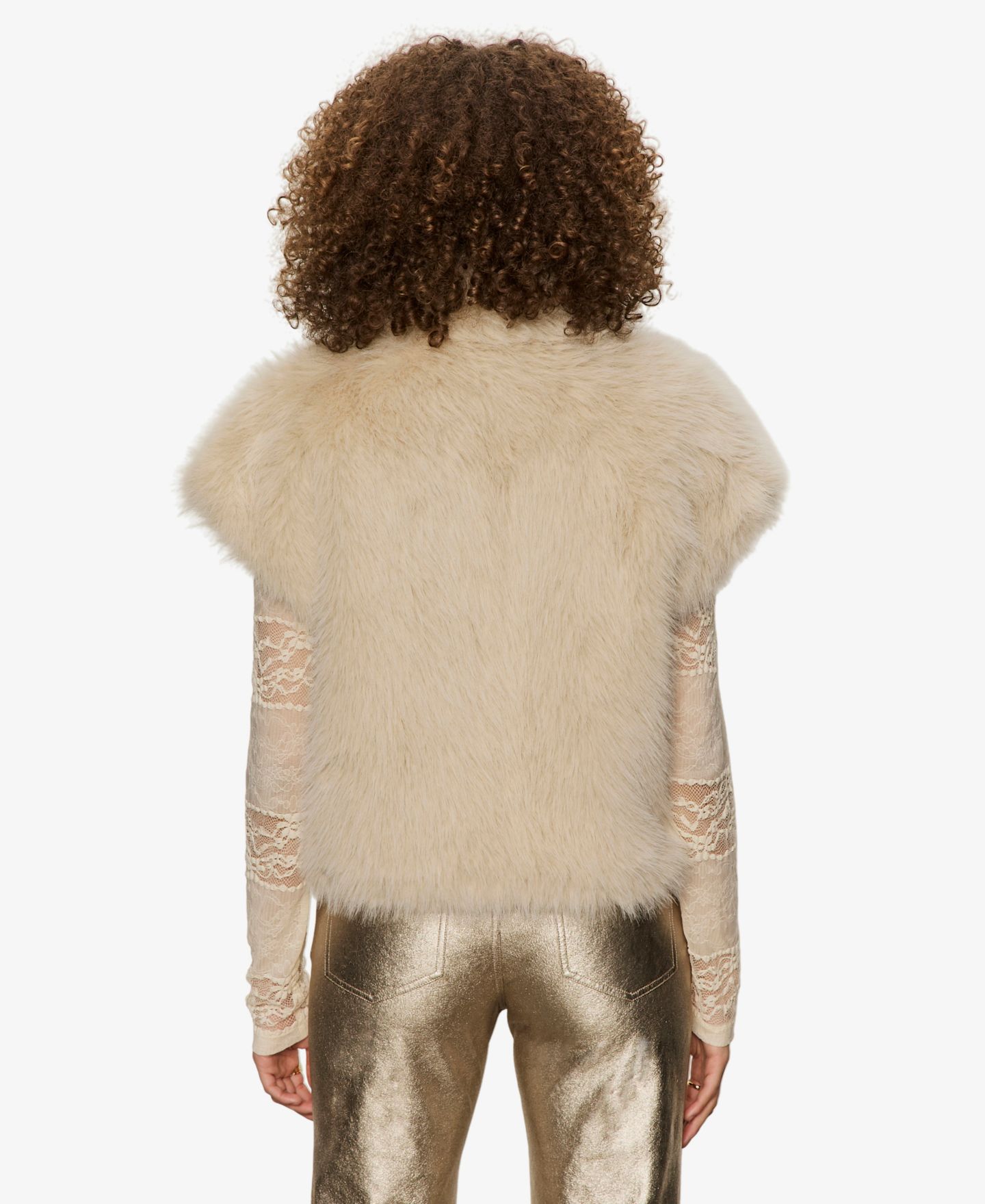 Женская куртка Sanctuary Long-Sleeve Vest, цвет: Миндальный кремовый — фото 5