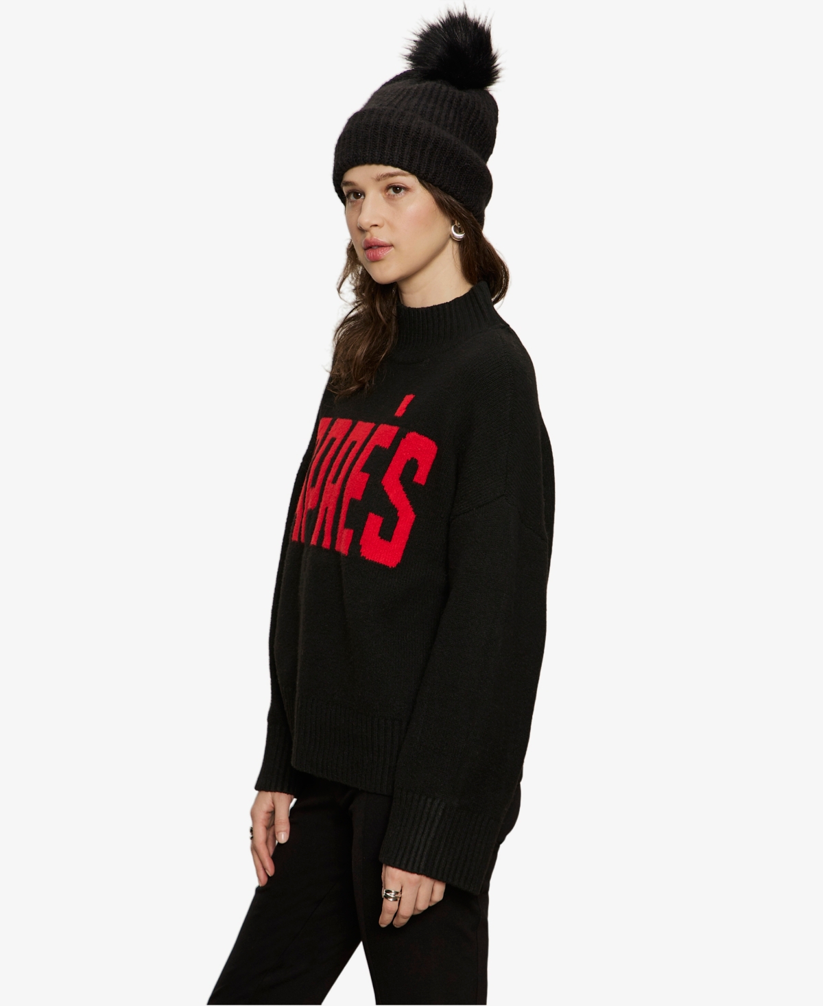 Sanctuary Women's Apres Intarsia High Mock F. Logo Sweater