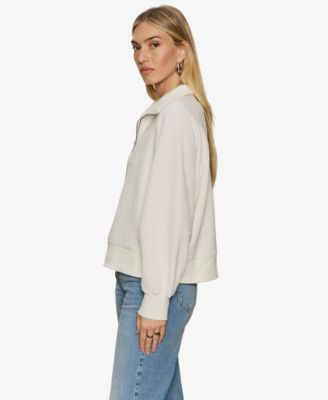 Women's Textured Zip-Up Popover Top