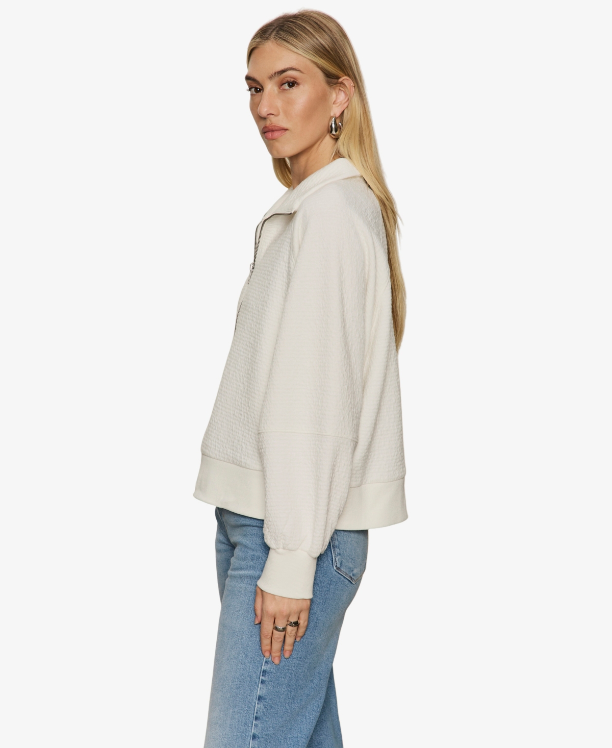 Sanctuary Women's Textured Zip-Up Popover Top