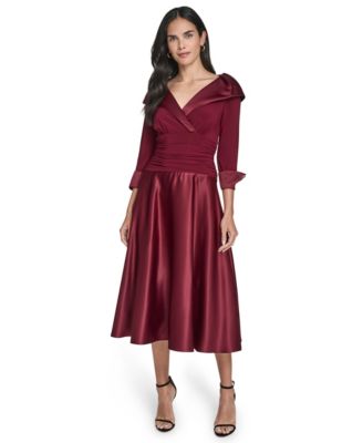 Jessica Howard - Women's 3/4-Rhinestone V-Neck Cuff Sleeve Dress