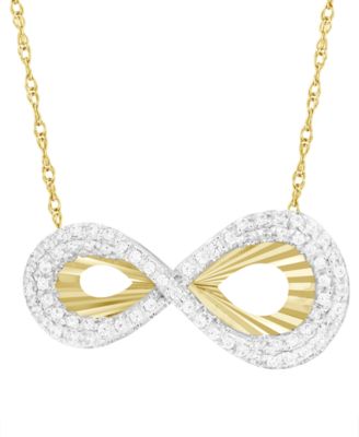 Macy's - Diamond Pendant Necklace (1/5 ct. t.w.) in 10K Yellow Gold