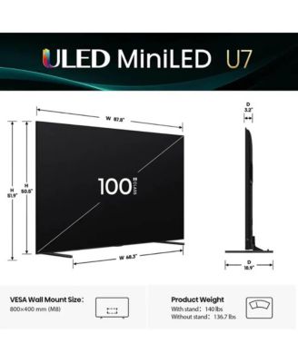 100" Class U7 Series 4K Mini-LED QLED (HDR) UHD Smart Google TV - 100U75QG