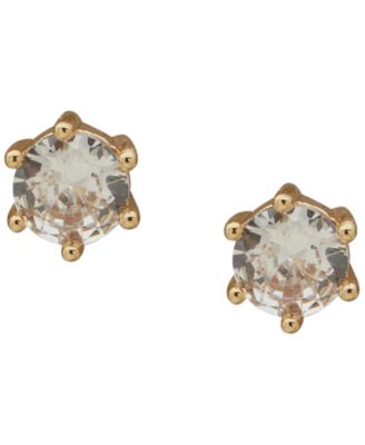 3-Pc. Cubic Zirconia Gold-Tone Round and Baguette Earrings Set