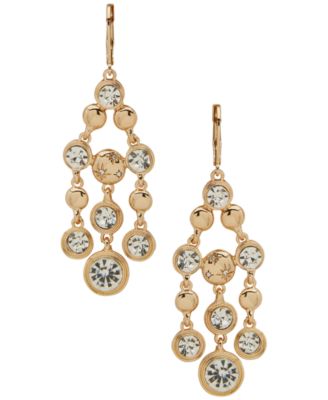 Anne Klein - Crystal Stone Gold-Tone Star Chandelier Earrings