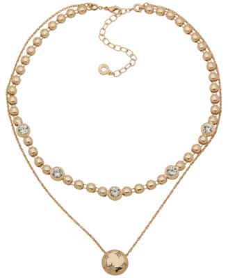 Anne Klein - 2 in 1 Glass Bezel Stone Crystal Star Multirow Necklace