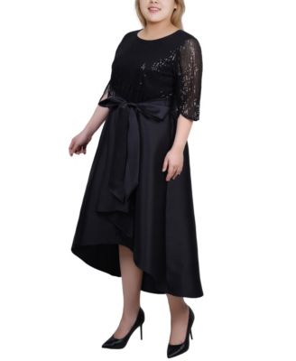 Women's Plus Size Sequin and Jacquard Holiday Dress