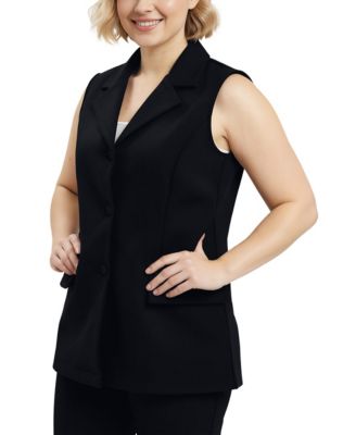 Women's Plus Size Sleeveless Scuba Vest Jacket