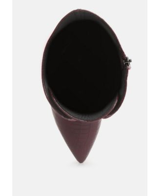 knocturn croc textured over the  boots