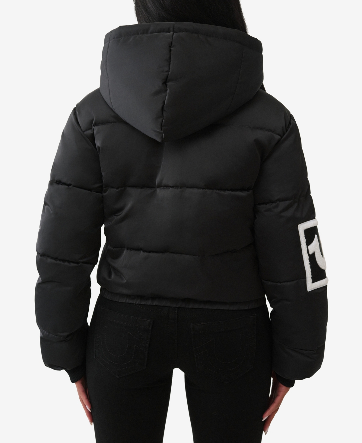 True Religion Women's Branded Nylon Puffer Jacket In Black