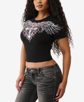 Women's Short-Sleeve Crystal Wing Baby T-Shirt