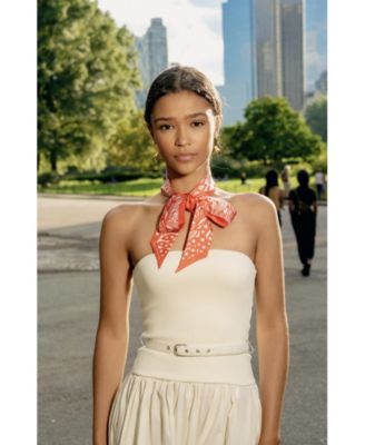 Silk Skinny Scarf Scarlet Tree of Life