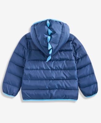 Boys' Toddler 2T-4T Dino Puffer Hooded Jacket, Macy's Exclusive