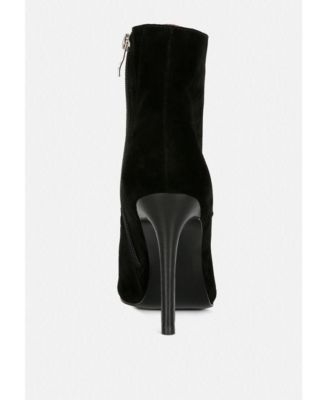 SULFUR Womens Suede Leather Stiletto Ankle Boot