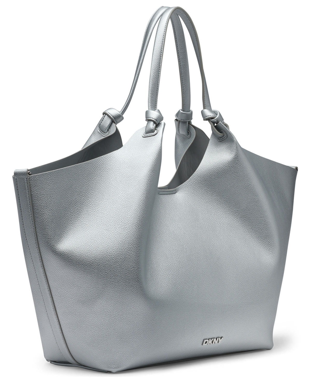 Dkny Paula Commuter Medium Sleek Tote In Silver