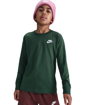 Boys and Girls Sportswear Logo Embroidered Long-Sleeve T-Shirt 