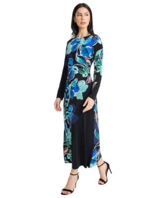 Women's Crewneck Placement Print Maxi Dress