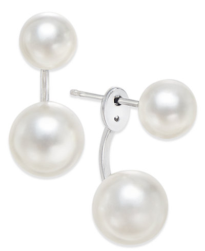 Danori Silver-Tone Imitation Pearl Ear Jackets