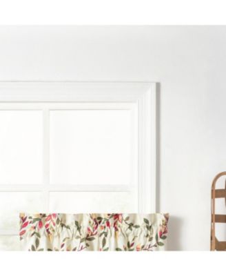 Ellis Vintage Stylish Medium Scale Printed Vine Pattern 1.5" Rod Pocket Tier 56"x24" Pecan