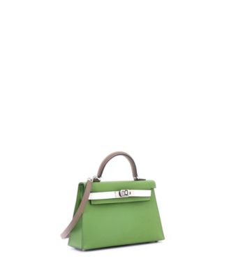 Kelly 20 Handbag Tricolor Epsom with Palladium Hardware