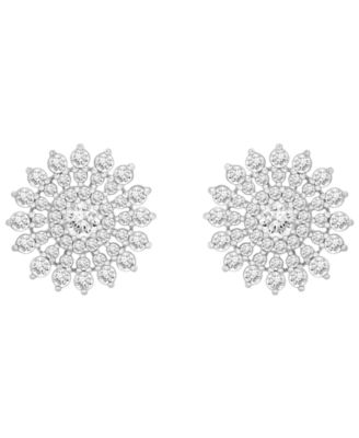 Diamond Flower Cluster Stud Earrings (1 ct. t.w) in 14k Yellow Gold or 14k White gold