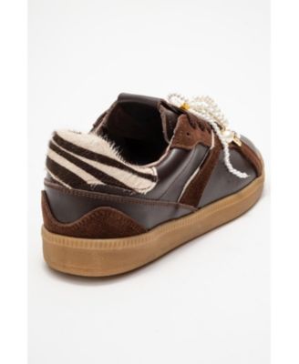 Taren Leather Pearl Buckle Sneakers (Women)