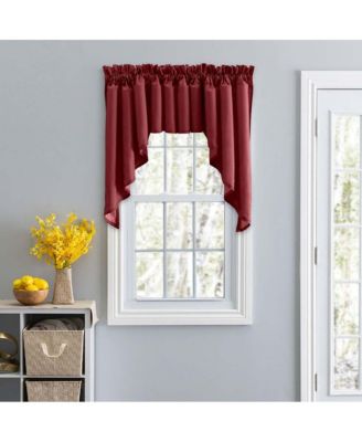 Ellis Stacey 3" Rod Pocket High Quality Fabric Solid Color Window Lined Filler Valance 42"x13" Merlot