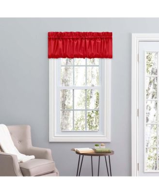 Ellis Stacey 1.5" Rod Pocket High Quality Fabric Solid Color Window Balloon Valance 60"x15" Red