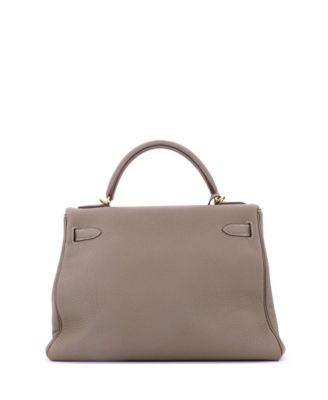 Kelly 32 Handbag Grey Togo with Gold Hardware