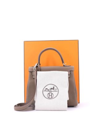 Kelly 25 Handbag Grey Togo with Palladium Hardware