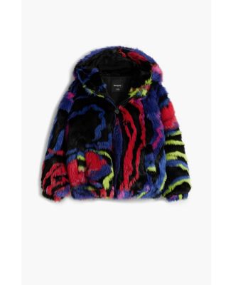Girls's Rainbow fur jacket