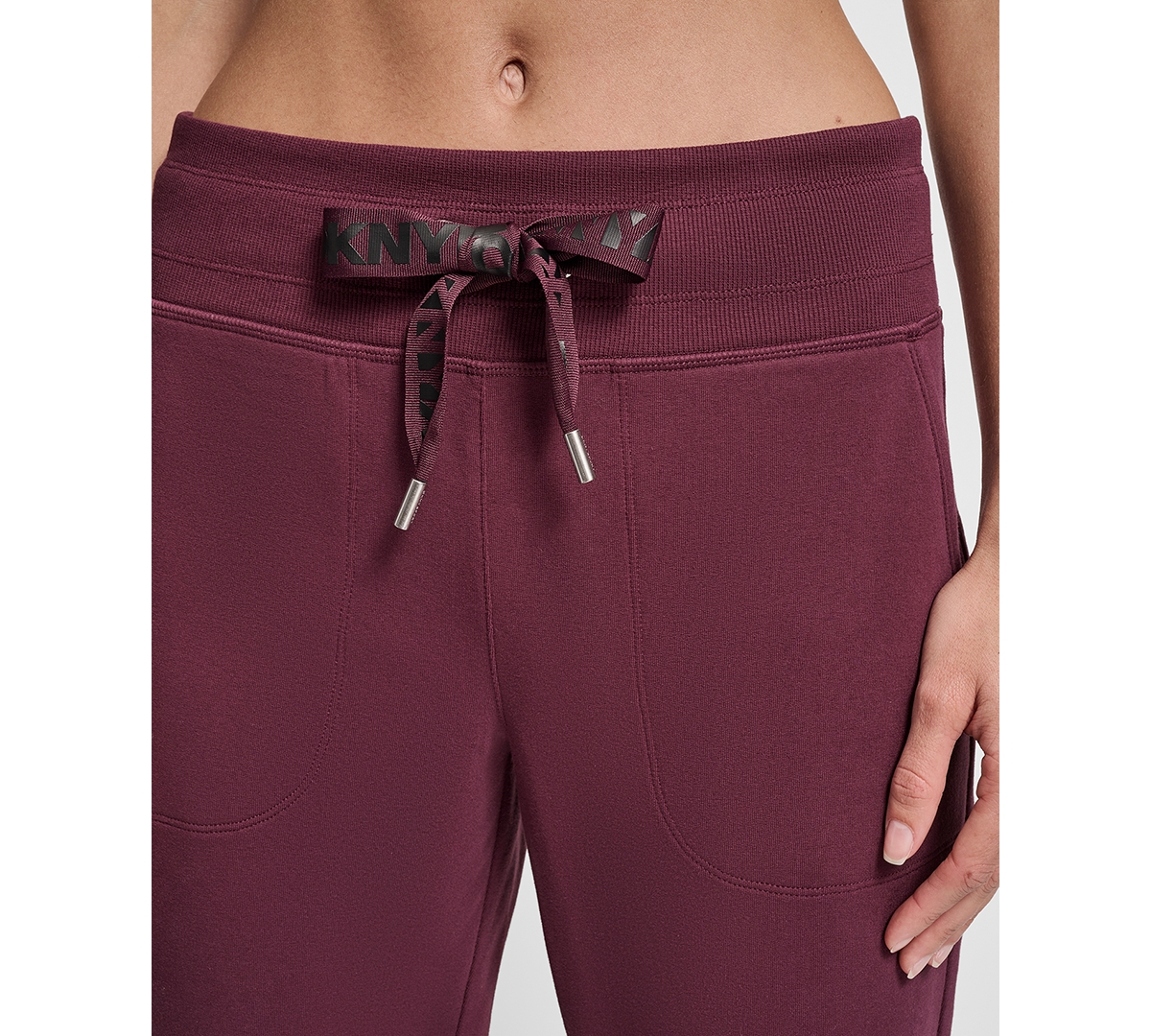Dkny Sport Women's Logo-drawstring High-rise Joggers In Burgundy