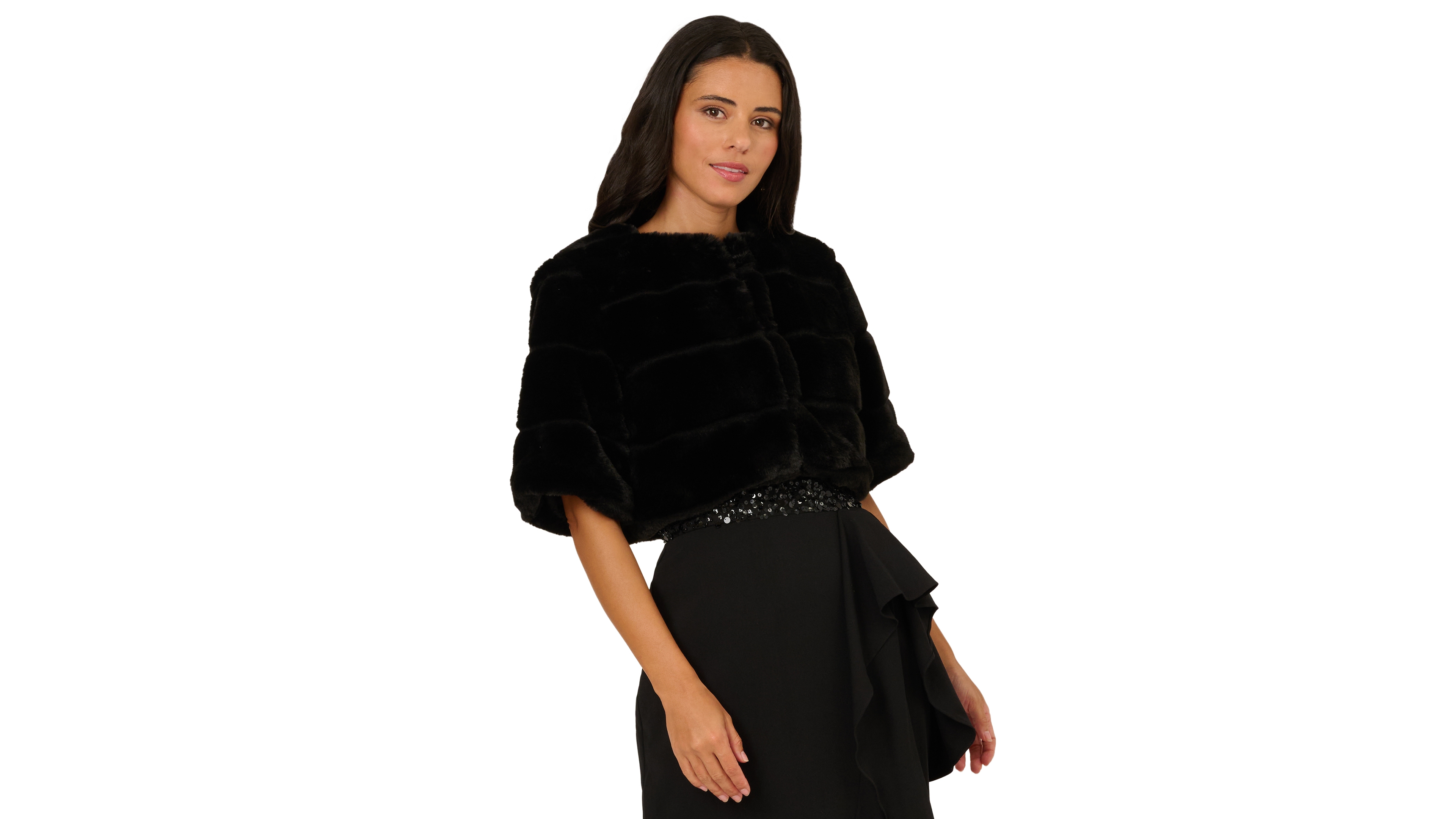 Adrianna Papell Women's Faux Fur Bolero Jacket