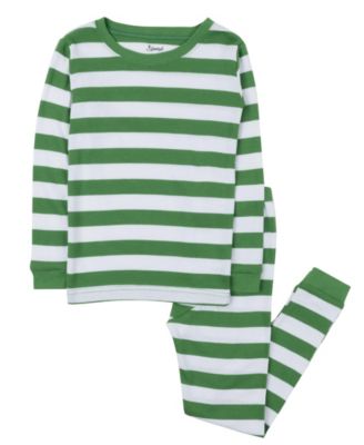 Baby Two Piece Cotton Striped Holiday Pajamas