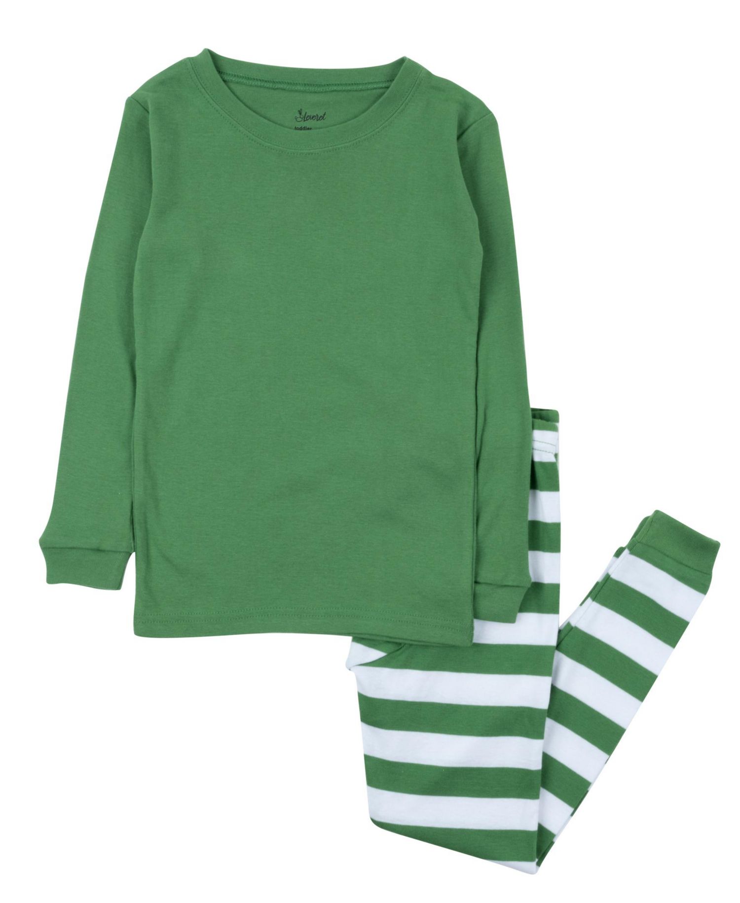 Однотонный Зелёный Top & Striped Pant