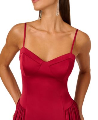 Women's Stretch Sweetheart Neck Midi Dress