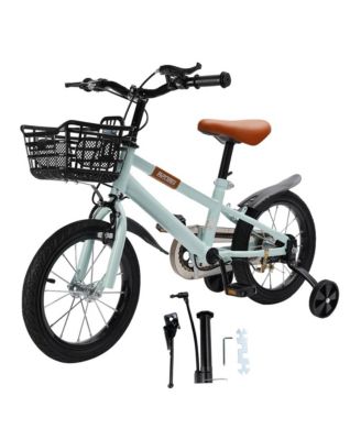 14/16 Inch Kids Bike with Training Wheels, Adjustable Design & Dual Brakes, First Bike for Ages 3-9