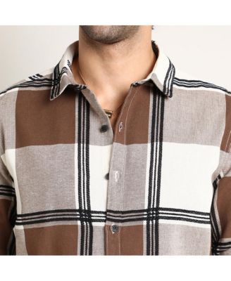 Men's Russet Brown Overlap Buffalo Shirt
