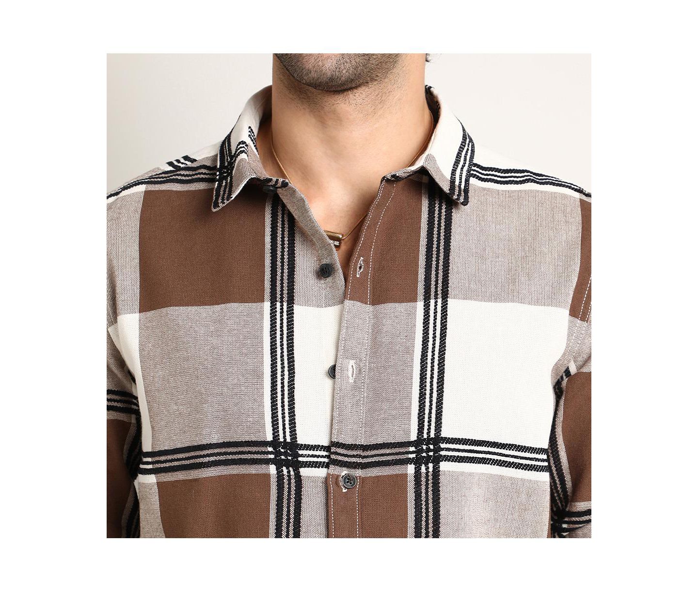 Мужская рубашка Cahoot Campus Sutra Russet Brown Overlap Buffalo, цвет: Коричневый — фото 7