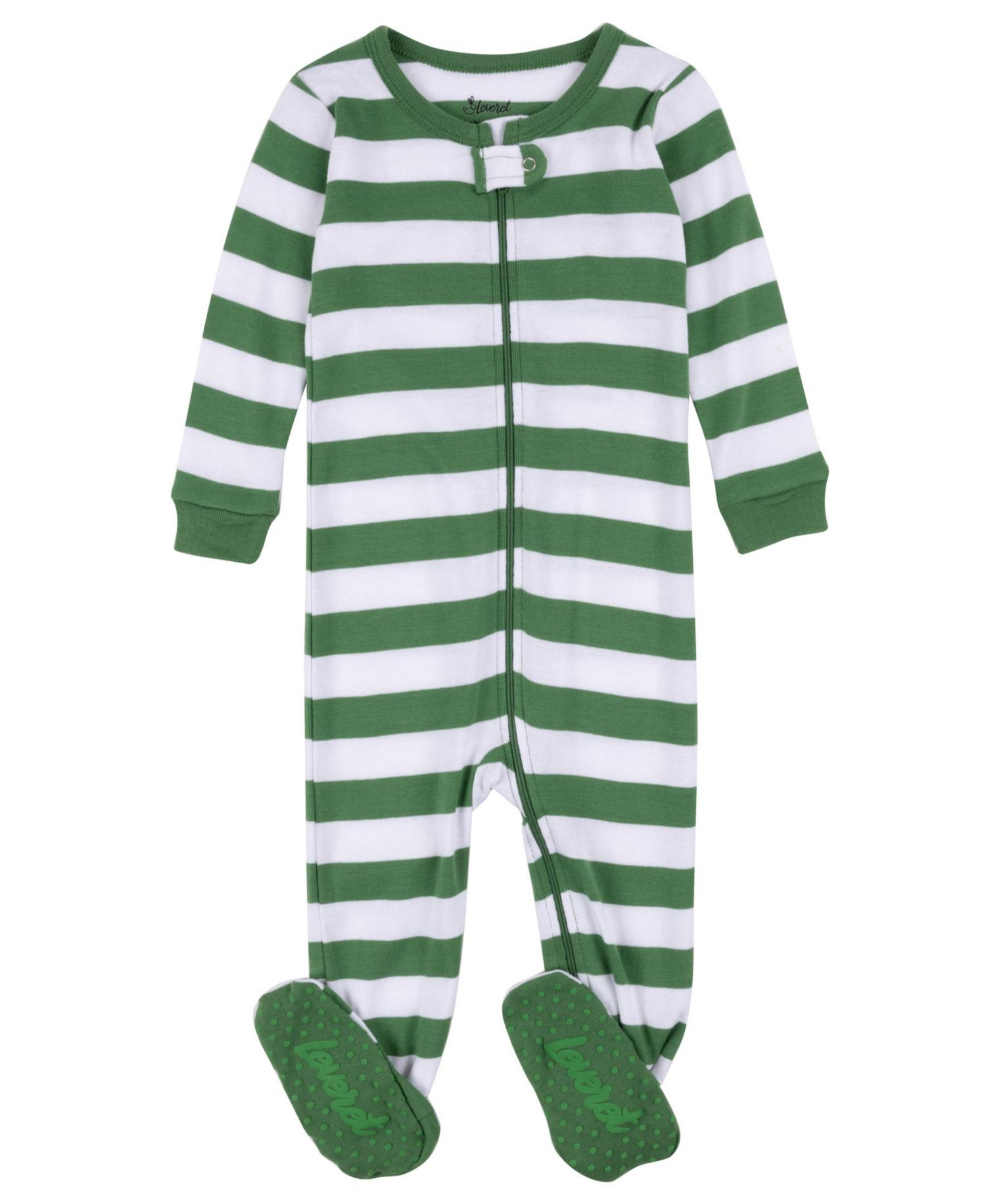 Toddler Footed Cotton Striped Holiday Pajamas