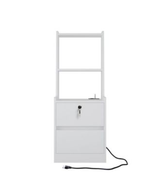 Storage Cabinet with Night Light Bookshelf