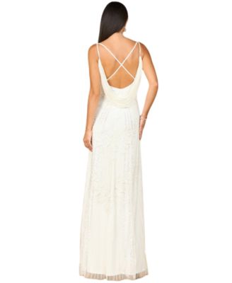 Women's Beaded Gown with Cowl Back